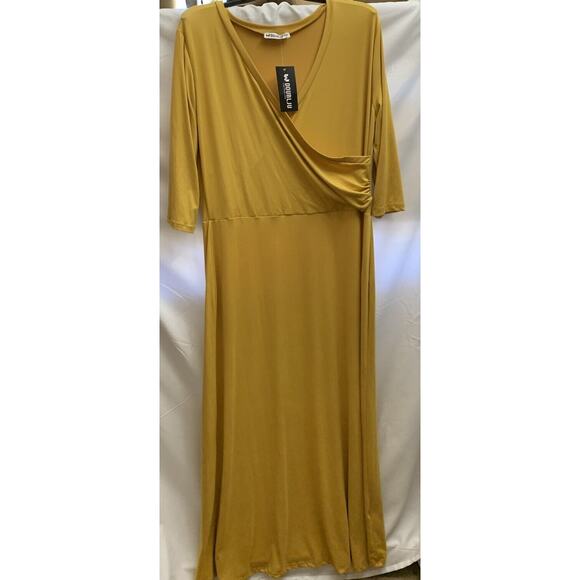 Womens 3/4 Sleeve Wrap Maxi Dress 2XL NWT - Picture 2 of 7
